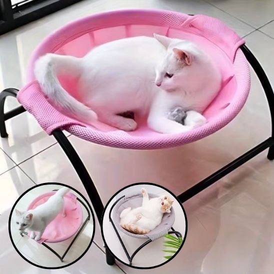 hamac pour chat rose