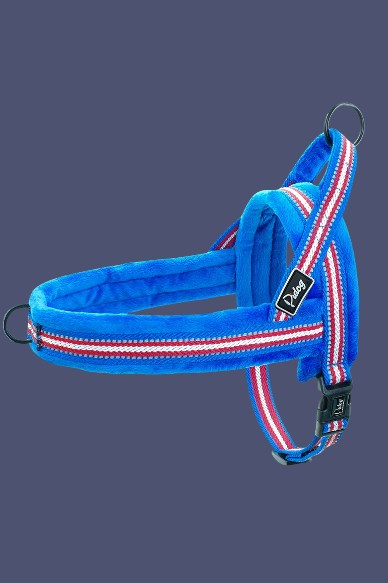 harnais chien anti traction bleu fonce