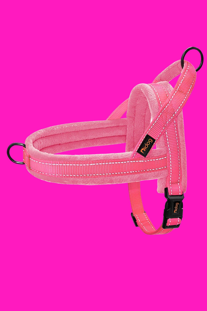 harnais chien anti traction rose