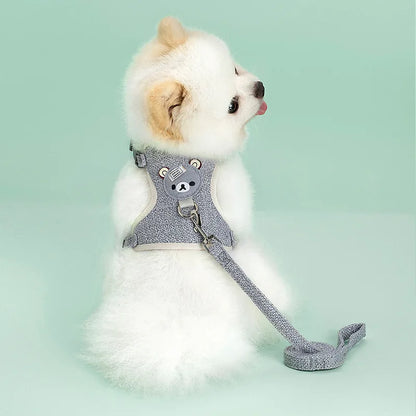 harnais petit chien gris