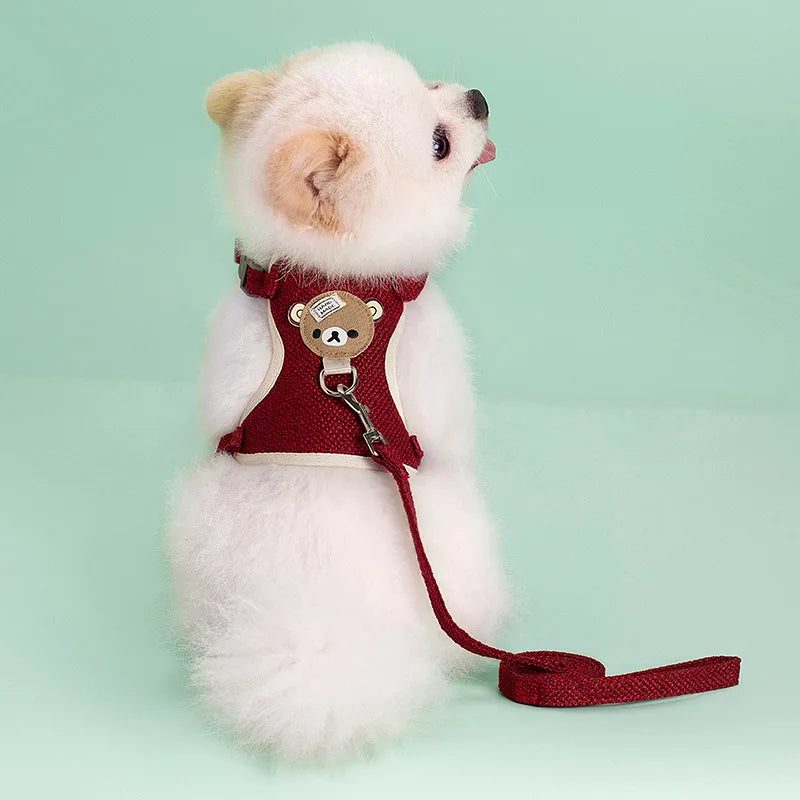 harnais petit chien rouge