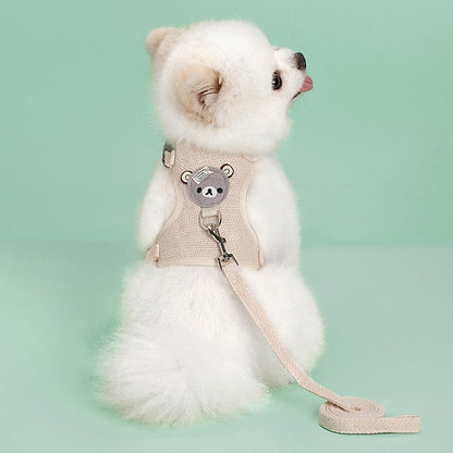 harnais pour petit chien blanc creme