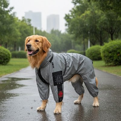 Imperméable pour chien​ gris