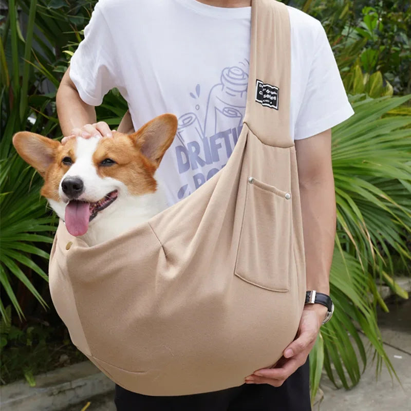 khaki sac a dos chien