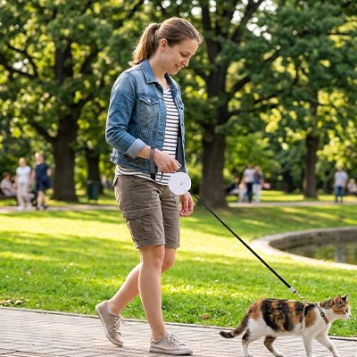 Laisse pour Chat blanc Confort Sécurisé