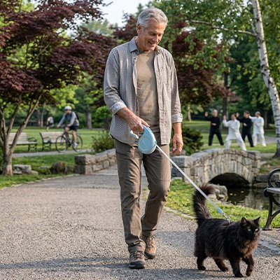 Laisse pour Chat bleu Anti-Échappement