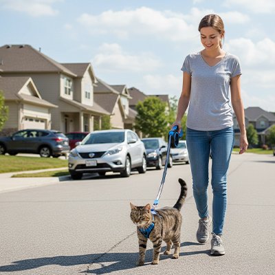 Laisse pour Chat bleu