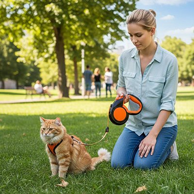 Laisse pour Chat orange