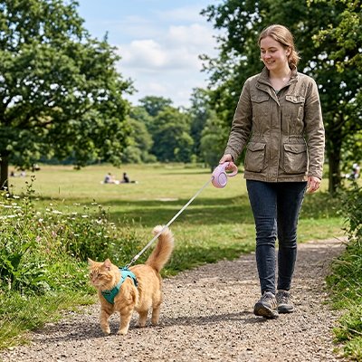 Laisse pour Chat rose Anti-Échappement