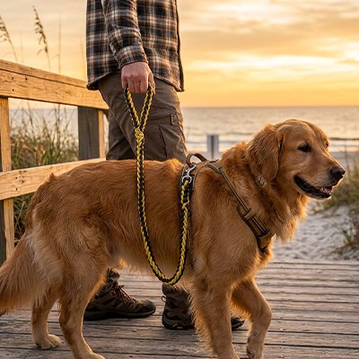 Laisse pour Chien Robuste et Confortable jaune