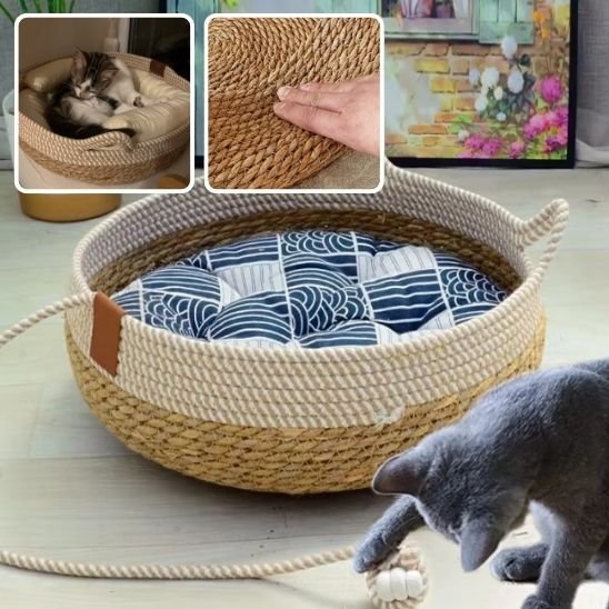 lit pour chat bleu