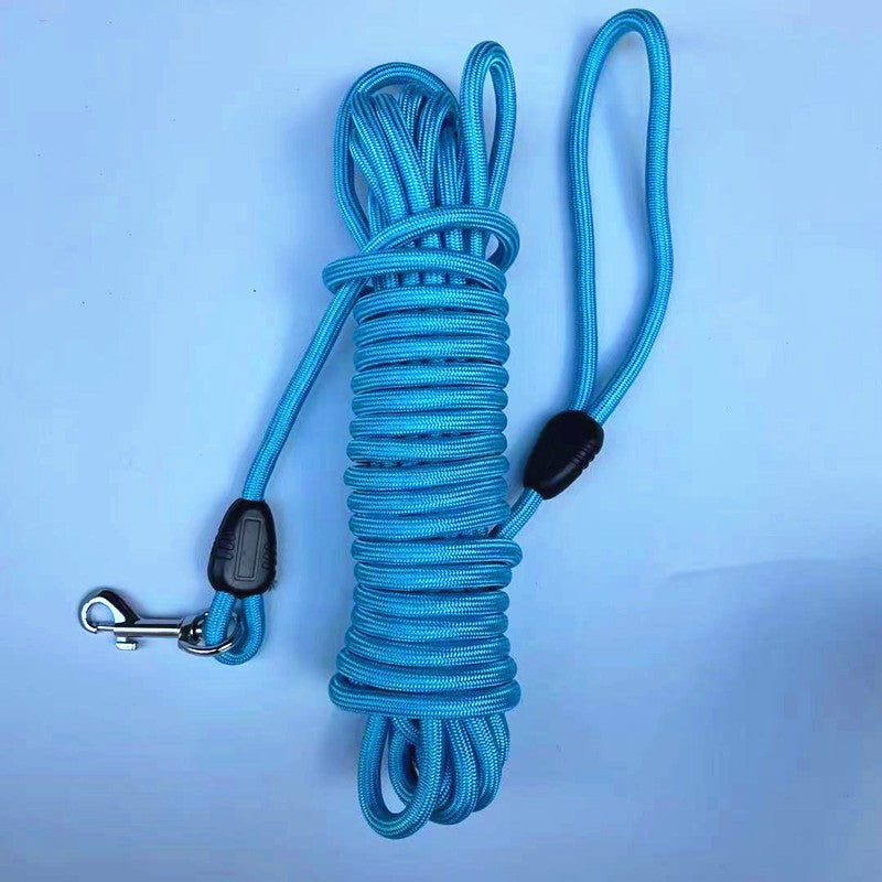 longe chien bleu