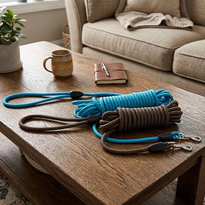 Longe pour Chien bleu brun