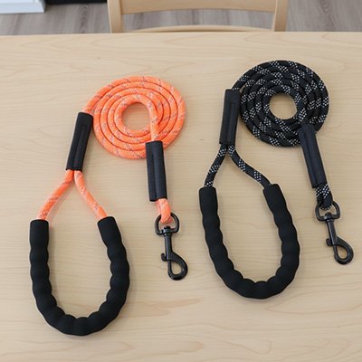 Longe pour chien orange noir