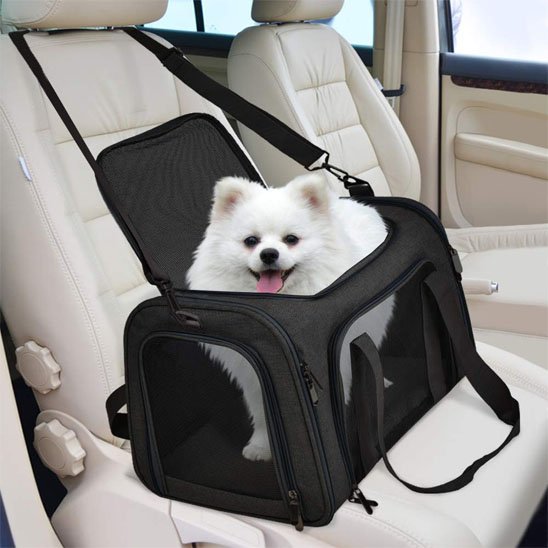 noir sac de transport chien 
