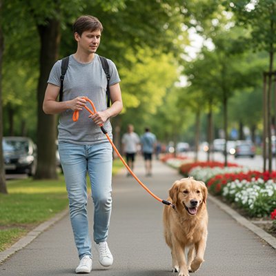 orange Longe pour Chien Résistante et Confortable