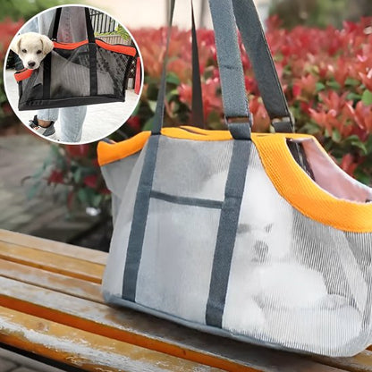 orange Sac de transport pour chien jaune