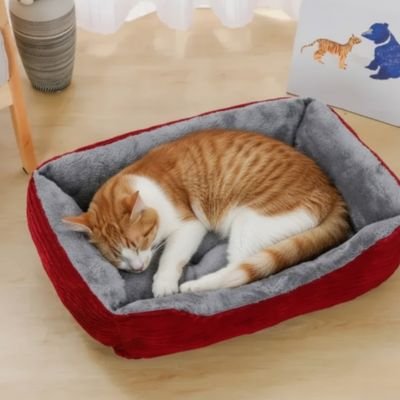 Panier chat design rouge