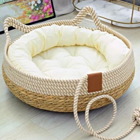 panier coussin blanc lit