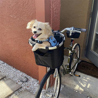 Panier velo noir chien 