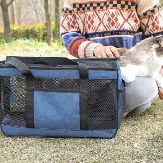 pro Sac de transport pour chat voyage bleu
