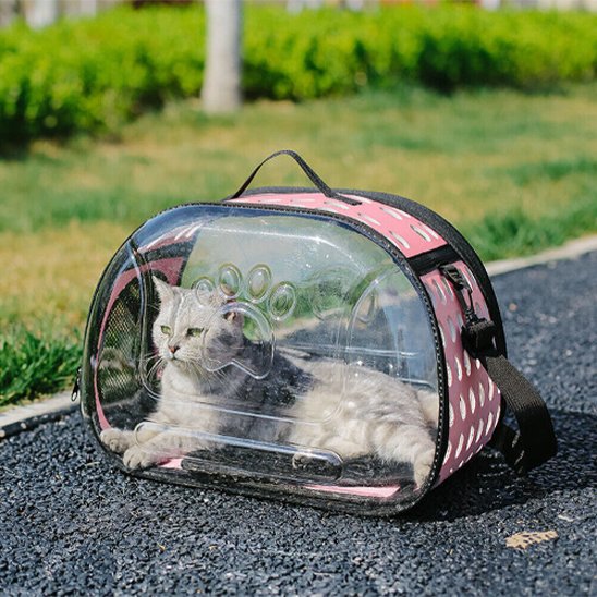 rose sac de transport pour chat