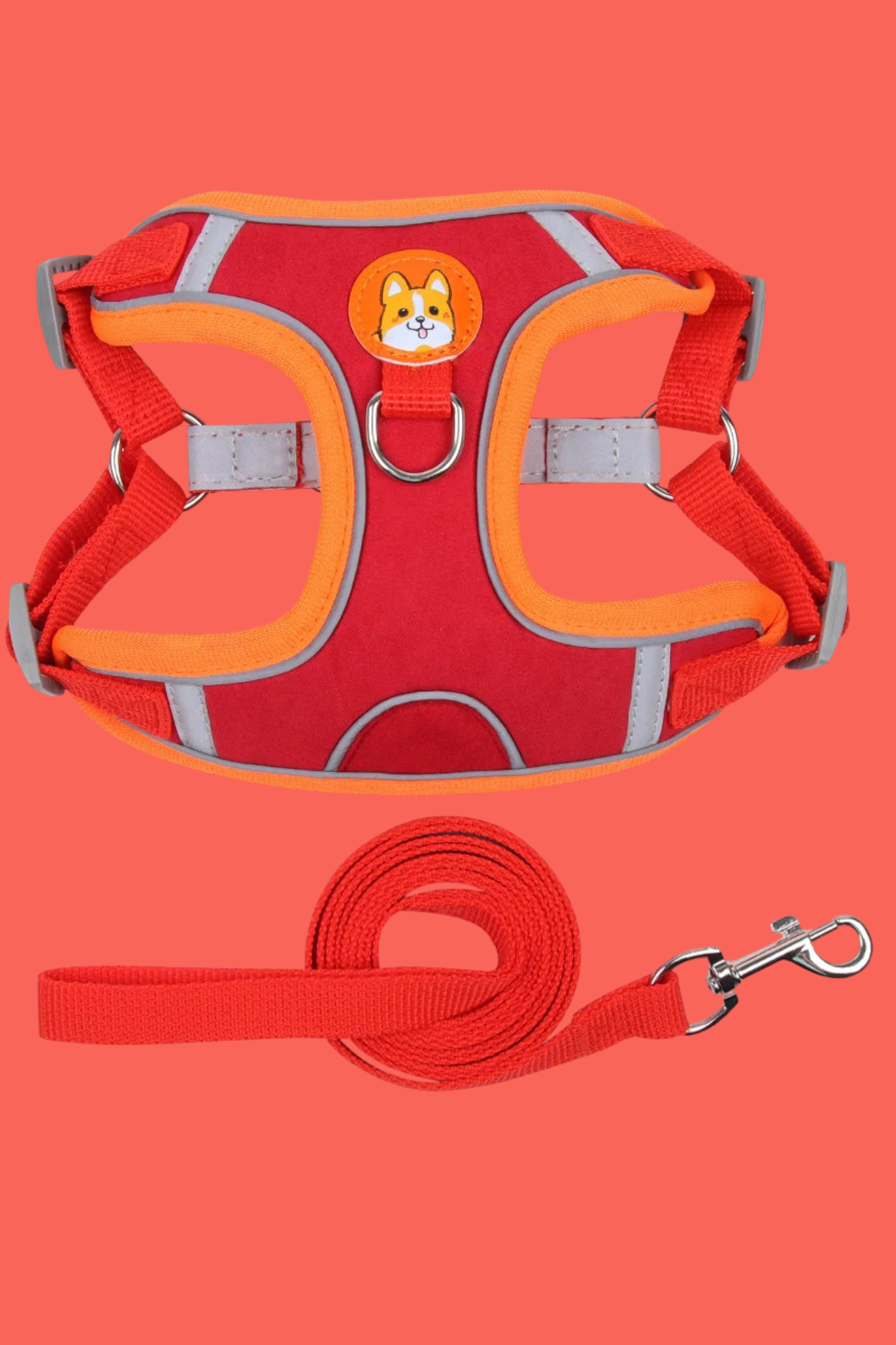 rouge harnais chien