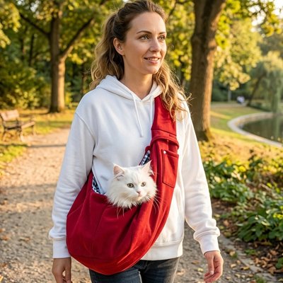 rouge Sac de transport Chat