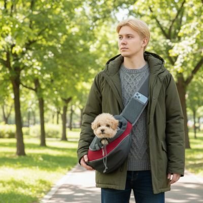 rouge Sac de transport pour Chien 