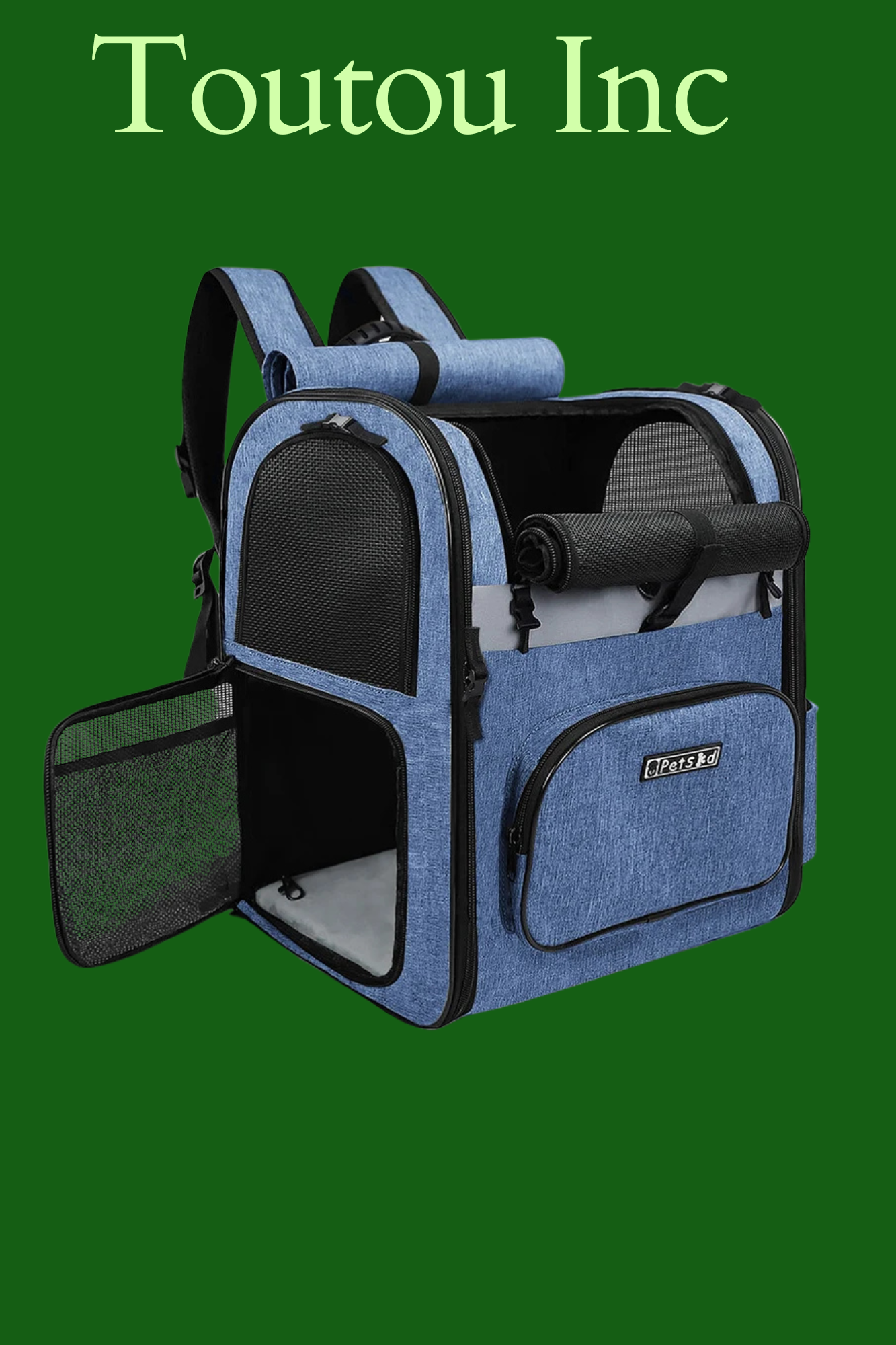 sac a dos bleu chien 