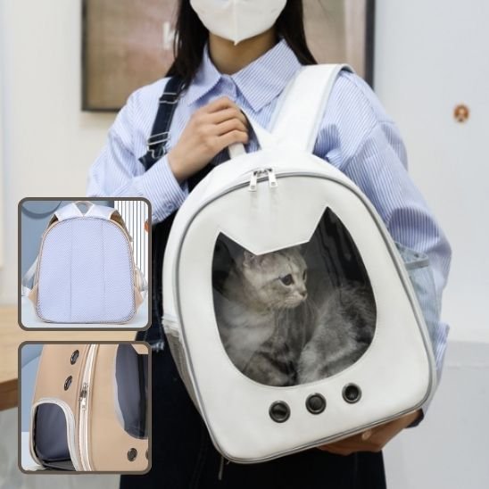 Sac a dos chat blanc