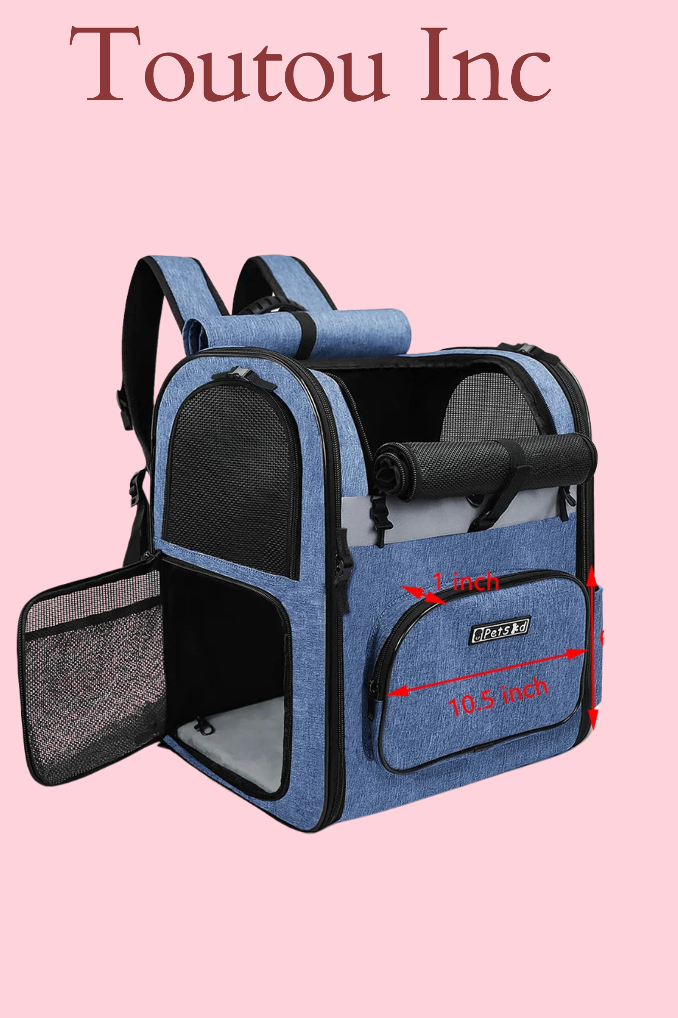 sac a dos chien bleu