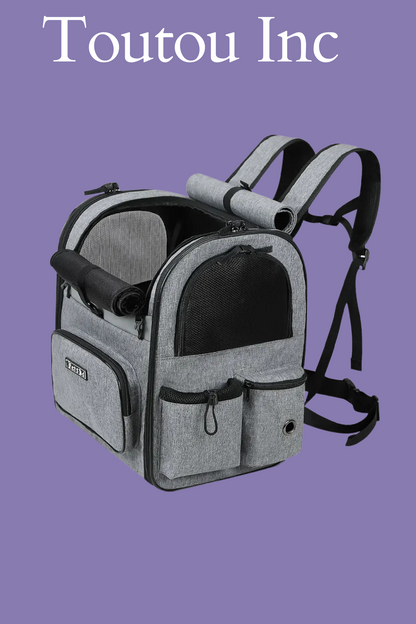 sac a dos chien gris