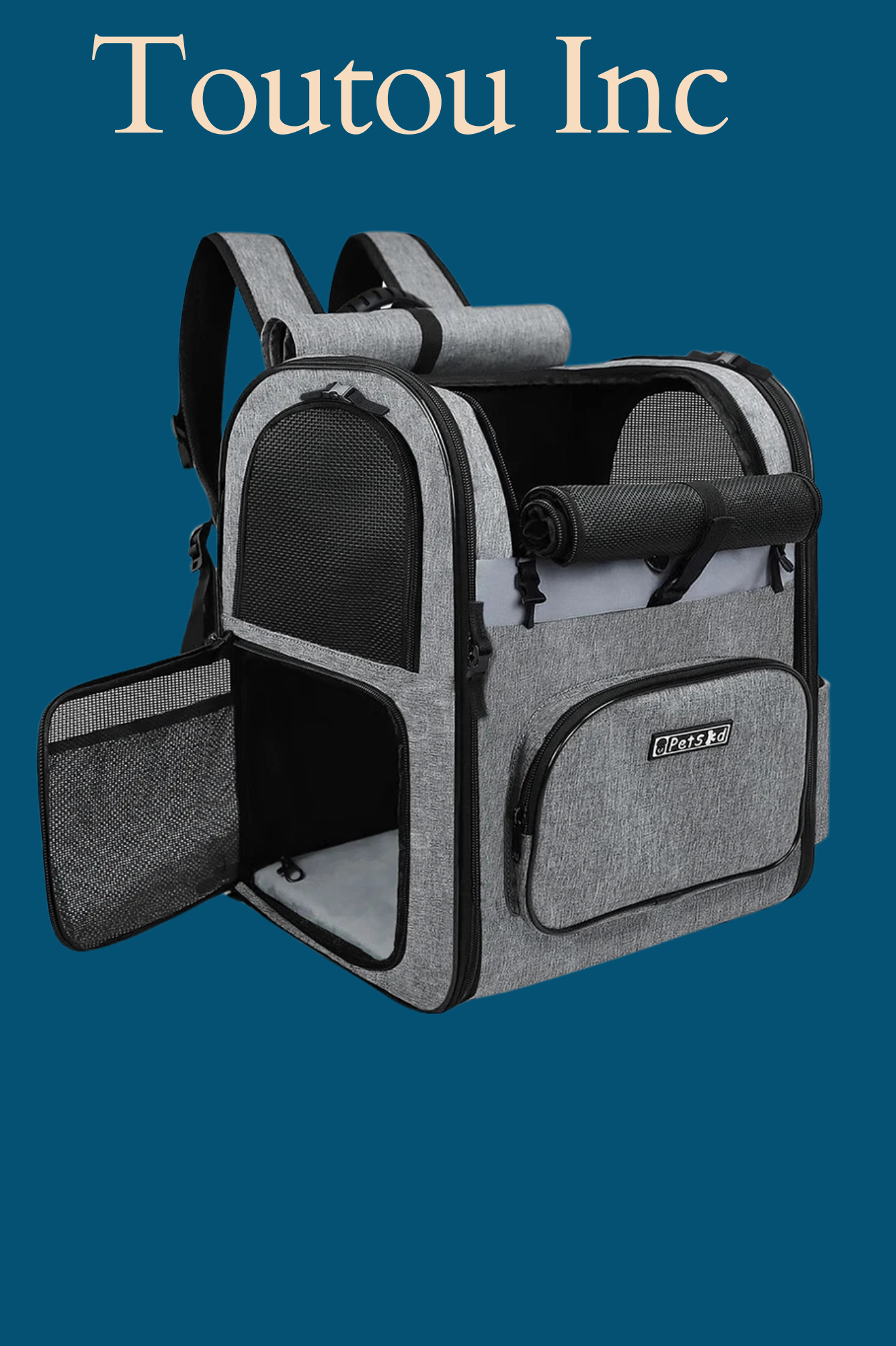 sac a dos gris chien 