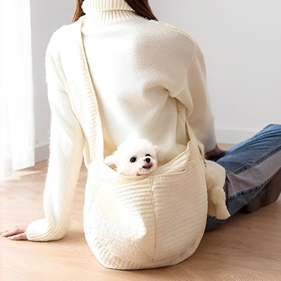 Sac de transport blanc pour chien
