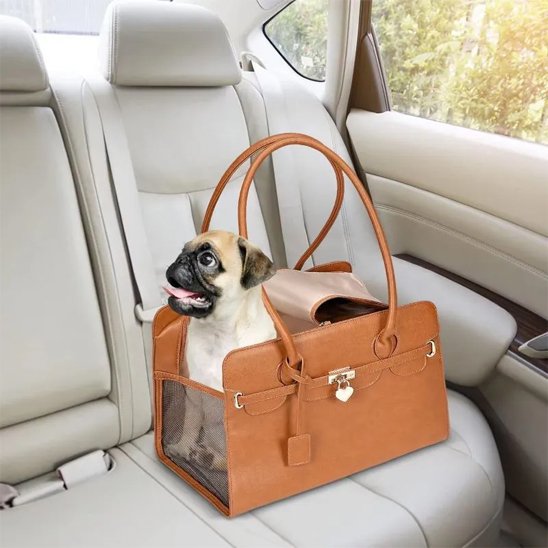 Sac de transport brun pour chien