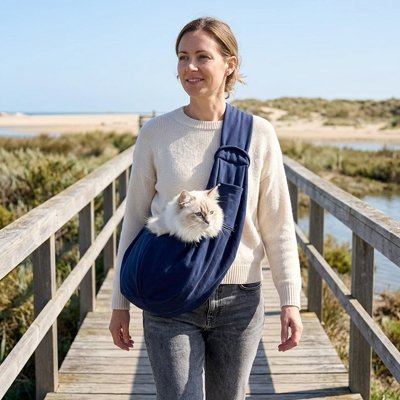 Sac de transport Chat bleu