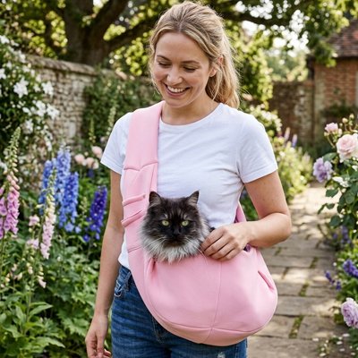 Sac de transport Chat rose