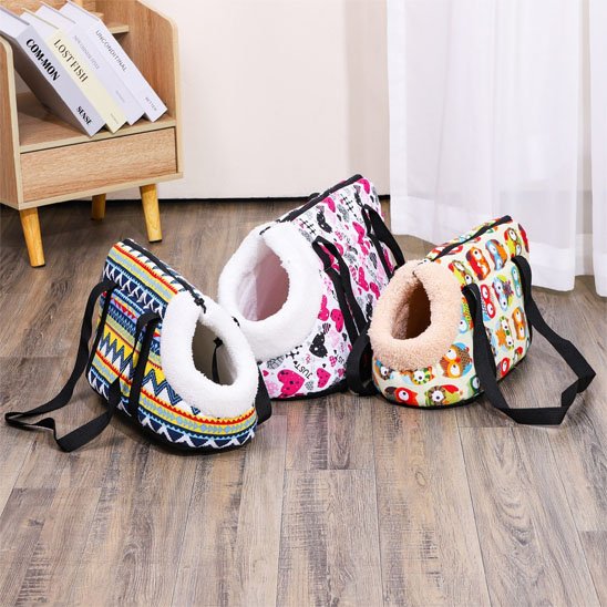 sac de transport chien hibou coeur rayure