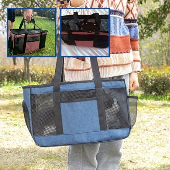 Sac de transport pour chat bleu