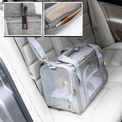 sac de transport pour chat gris pet