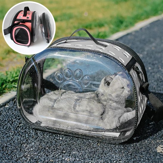 sac de transport pour chat gris