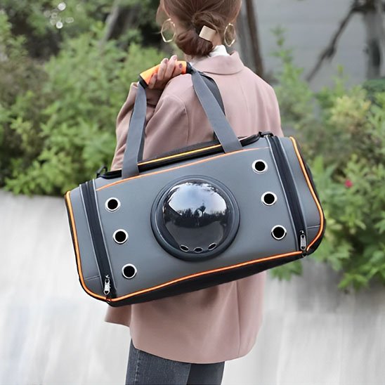 sac de transport pour chat orange