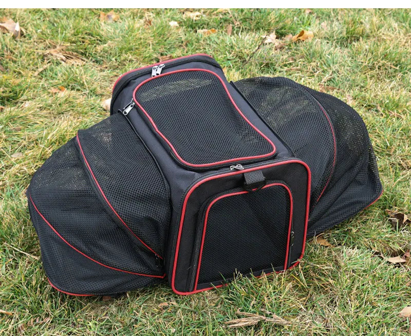 sac de transport pour chat rouge
