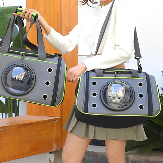 sac de transport pour chat vert