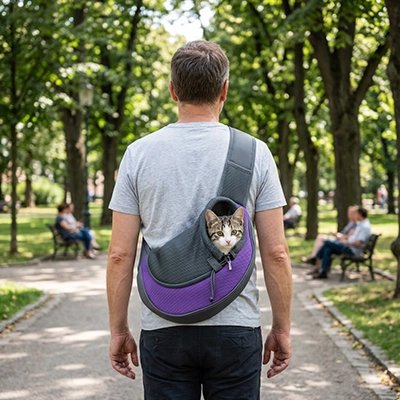 Sac de transport pour Chat violet Confort et Sécurité