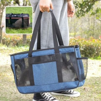 Sac de transport pour chat voyage bleu