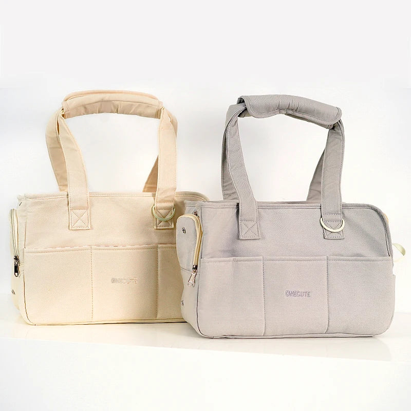 sac de transport pour chien beige gris