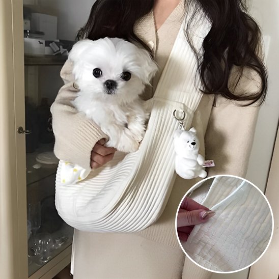 Sac de transport pour chien blanc
