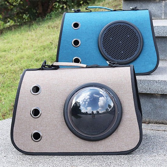 Sac de transport pour chien bleu gris